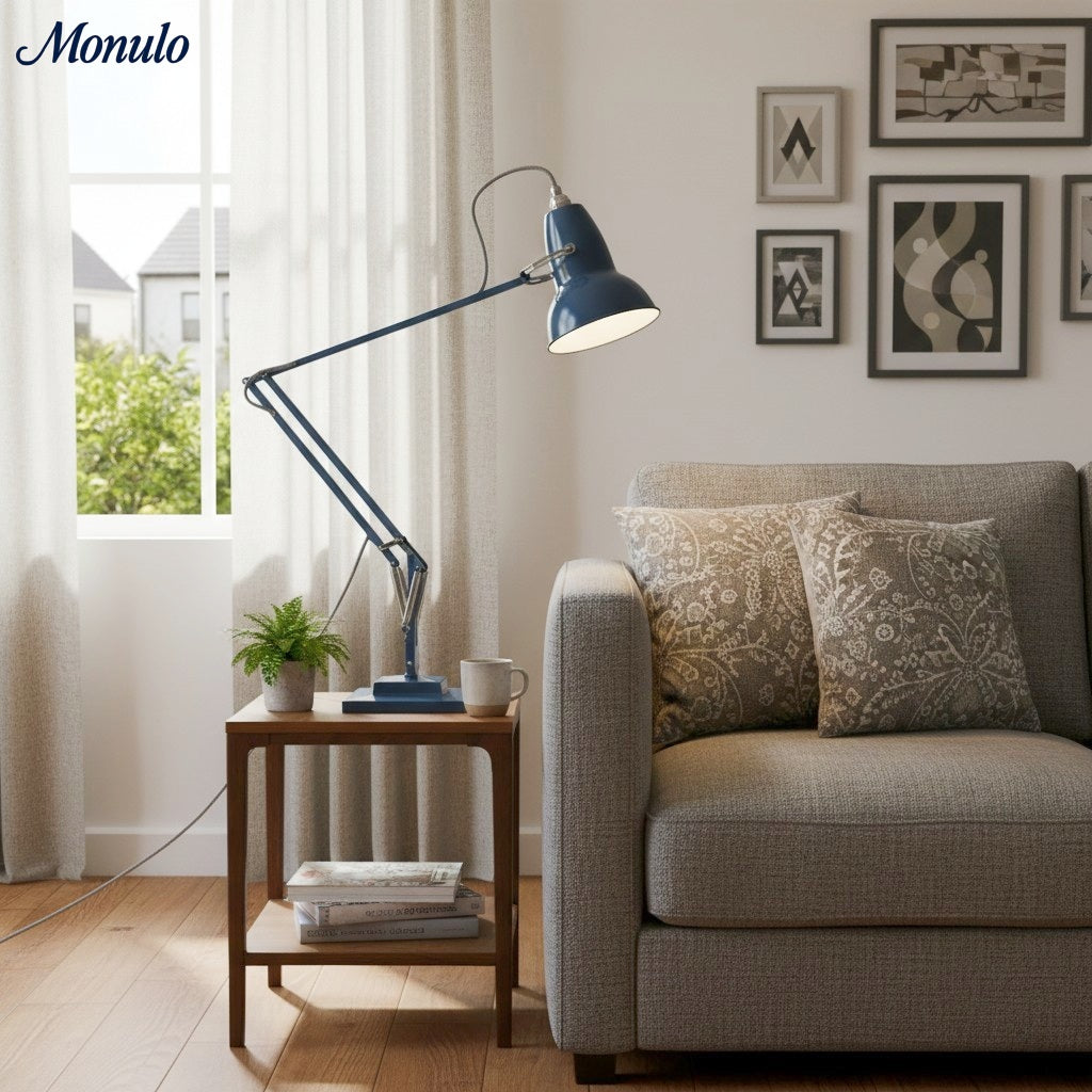 Lampe de bureau réglable Modryx - Métal industriel ancien pour bureau et chambre