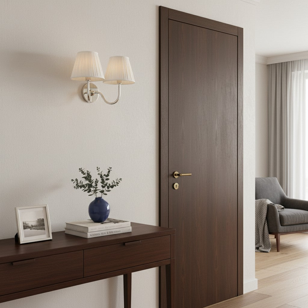 Aplique de pared Luvora con pantalla de tela y pantalla de tambor - Aplique plisado clásico