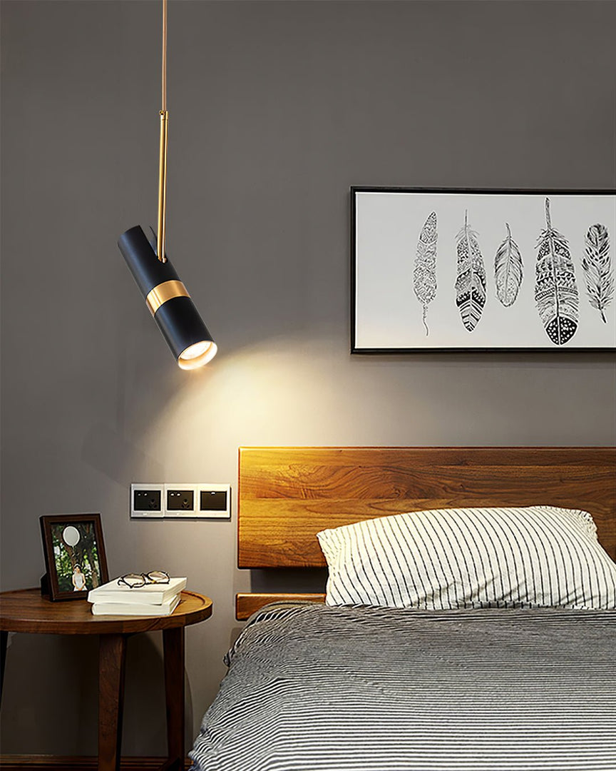 Black And Gold Metal Hardwired Pendant Light