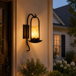 Cargar imagen en el visor de la Galería, Black metal marble glass wall sconce