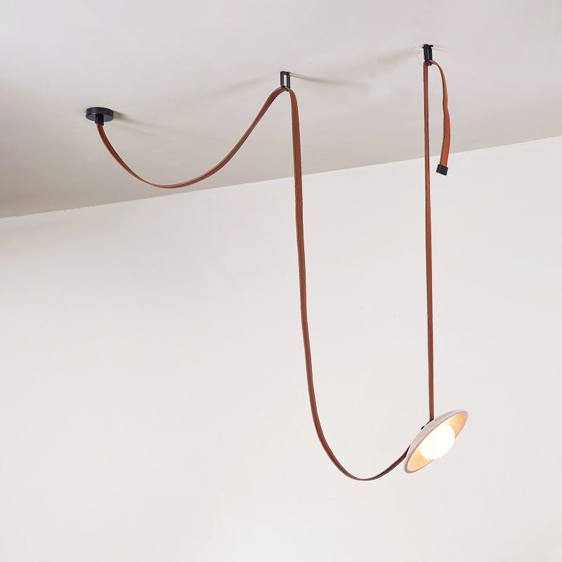 Lampe suspendue Light Rail en cuir