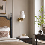 Bild in Gallery-Viewer laden, Antique brass Art Deco wall sconce beside a bed