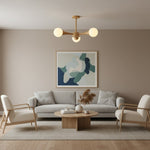 Load image into Gallery viewer, Novalune Multi-Light Glass Globe Chandelier with Wood Frame - Japanese Zen Style for Living Room