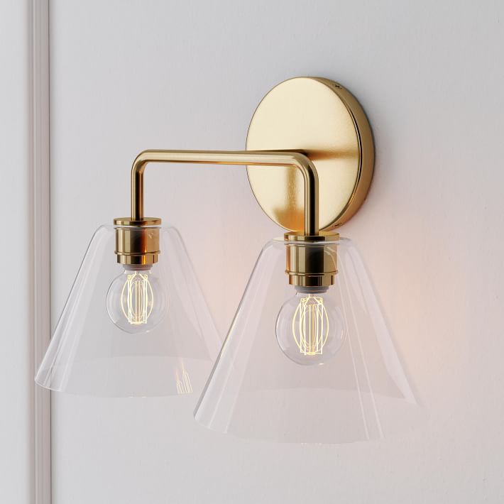 Aplique de pared Conica Cone: iluminación moderna de vidrio de 1, 2 y 3 luces