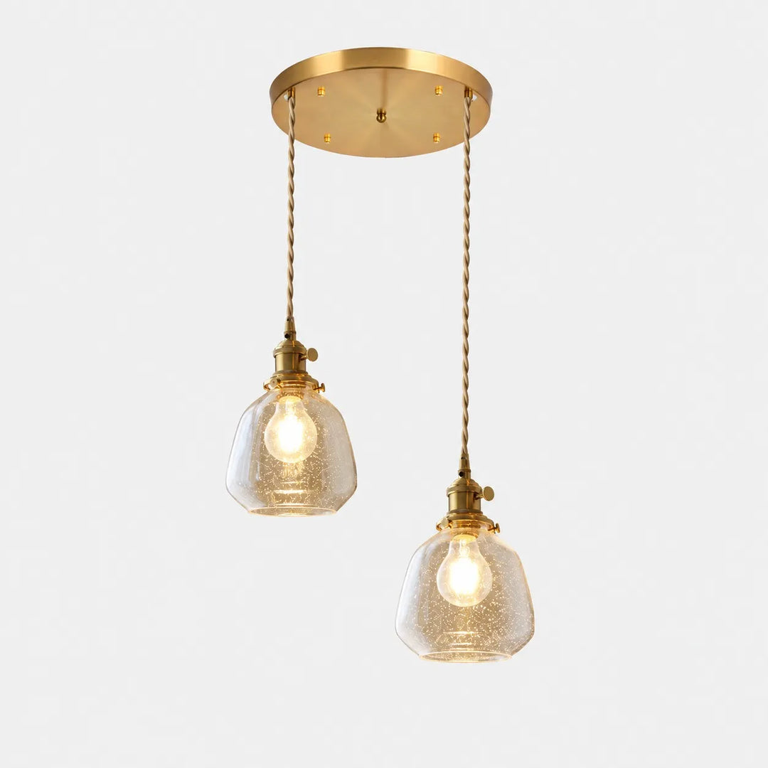 Bubble Glass Brass Pendant Light