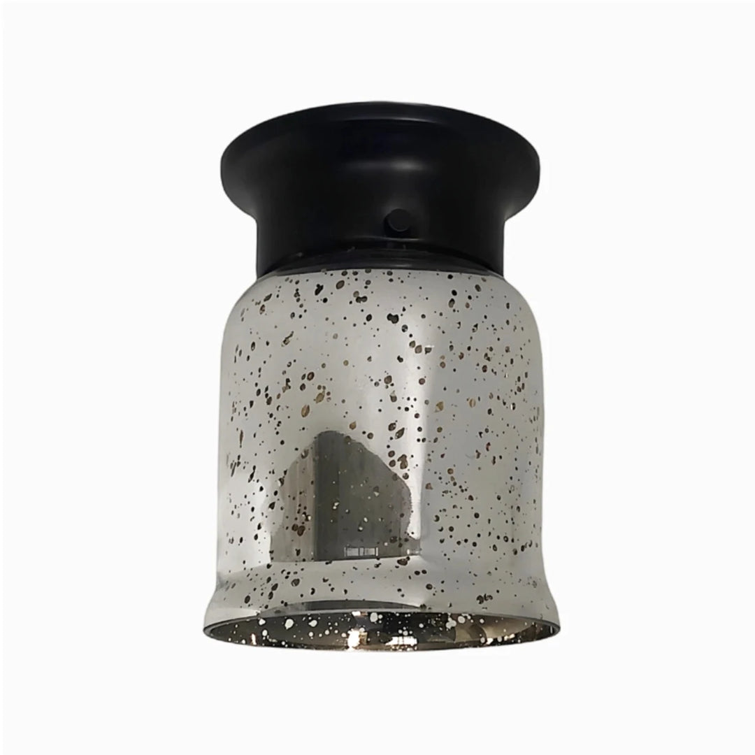 Style H minimalist glass ceiling lamp in black finish