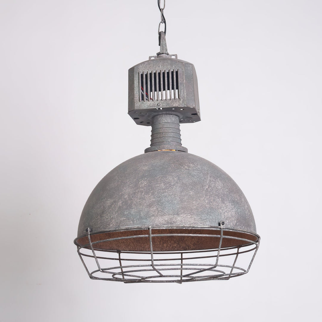 Lámpara Colgante Industrial de Metal con Jaula