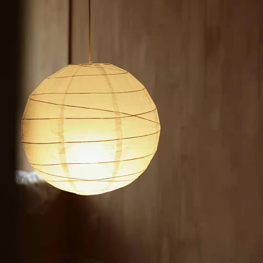 Bamboo Ribbed Mulberry Paper Swag Pendant