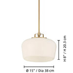 Cargar imagen en el visor de la Galería, Lámpara colgante de cristal opalino Lirra: moderna lámpara minimalista de metal para cocina y comedor.