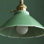 Load image into Gallery viewer, Green ceramic shade and bulb opening detail