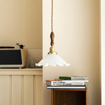 Load image into Gallery viewer, White Sculptural Glass Plug-In Pendant