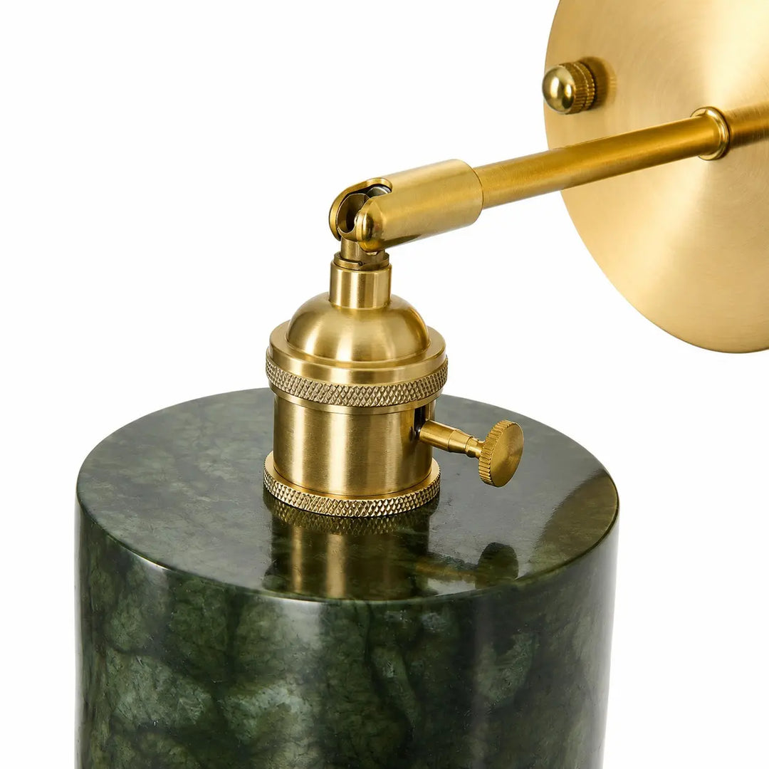 Brass lamp holder and rotary switch detail