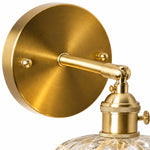 Cargar imagen en el visor de la Galería, Vintage Brass Puff-Skirt Glass Wall Lamp
