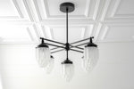 Load image into Gallery viewer, Tierlux Glass Chandelier – Vintage Brass Globe Lighting Fixture
