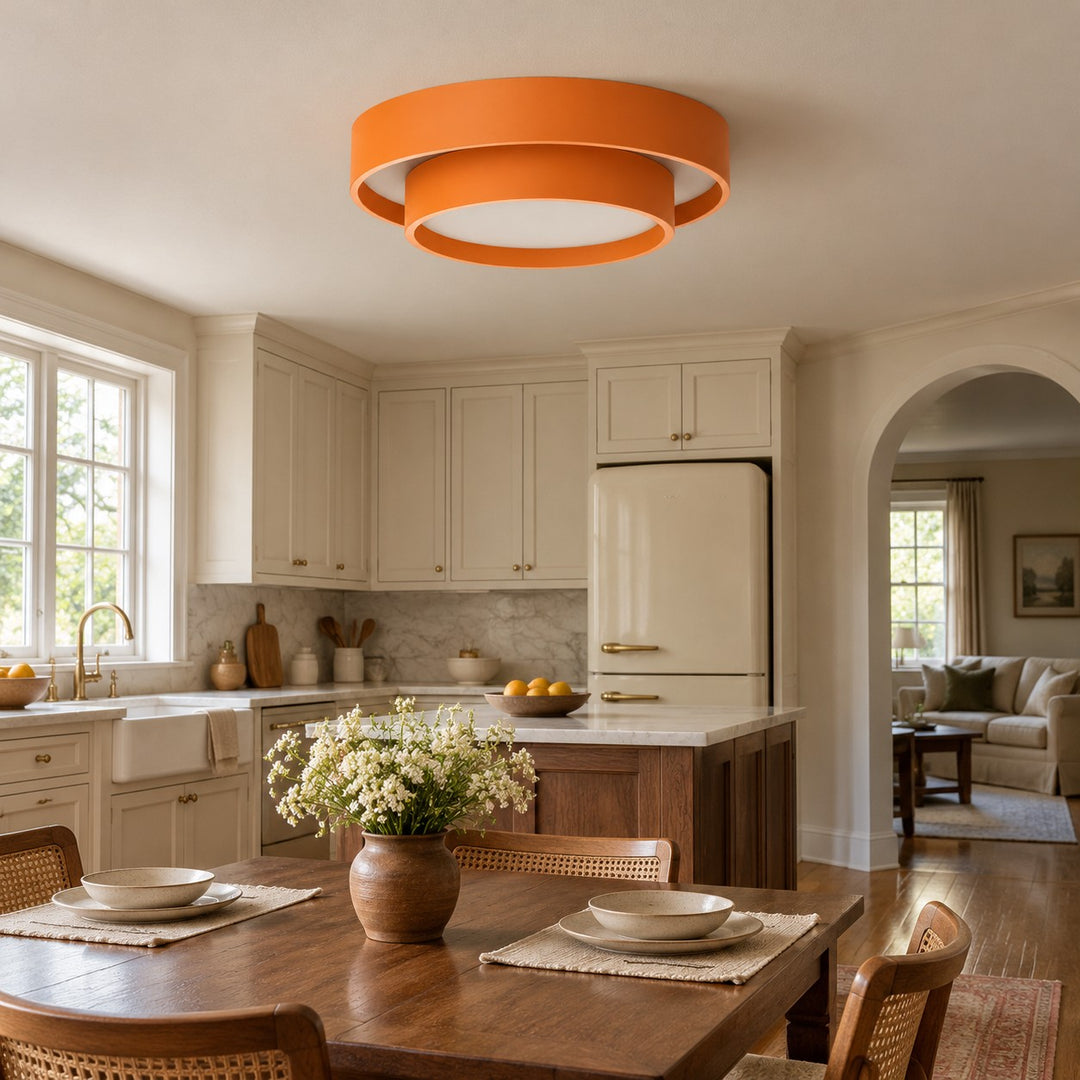 Stepped Shade Outer Ring Steel Ceiling Light