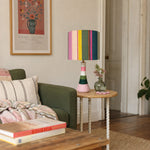 Charger l'image dans la visionneuse de galerie, Colorful striped table lamp on side table in a living room setting