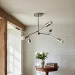 Load image into Gallery viewer, Mobilux Line Industrial Geometric Chandelier - Chrome Nickel Ceiling Light
