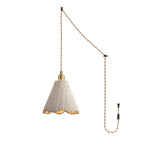 Bild in Gallery-Viewer laden, Textured Cement Gold Plug-In Swag Pendant