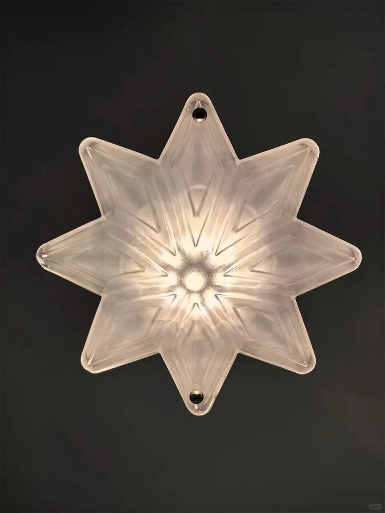 Lustre Art Déco Étoile – Luminaire déco en verre dépoli pour salle à manger – Astris Vega 
