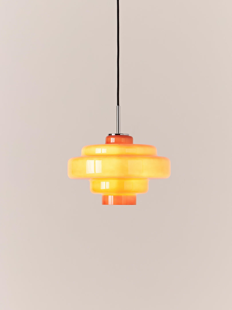 Koloro Modern Art-Inspired Curved Glass Pendant Fixture - Transitional Style Lighting for Living Spaces