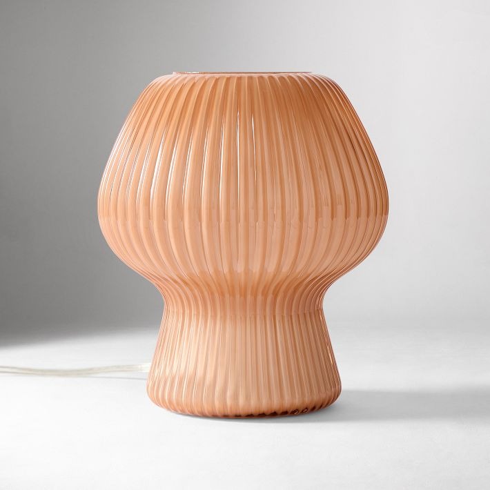 Lámpara de mesa Novarise de vidrio acanalado: iluminación decorativa de vidrio texturizado