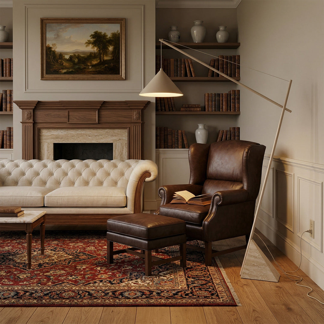 Grande Travertine Floor Lamp