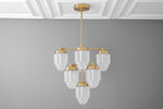 Load image into Gallery viewer, Tierlux Glass Textured Brass Chandelier – Timeless Lighting with Style
