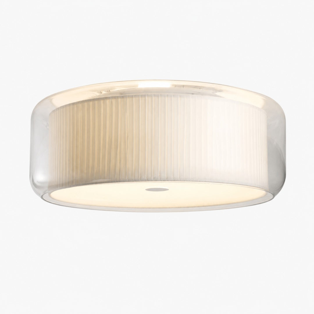 Plafonnier Bauhaus en verre et tissu  