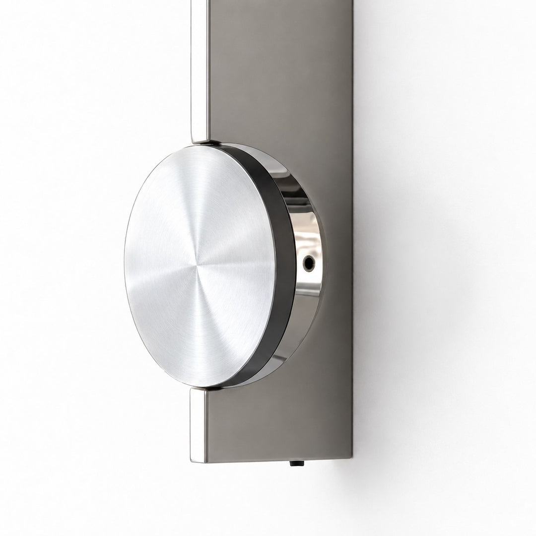 Ripple Head Turning Disc Brushed Metal Wall Sconce