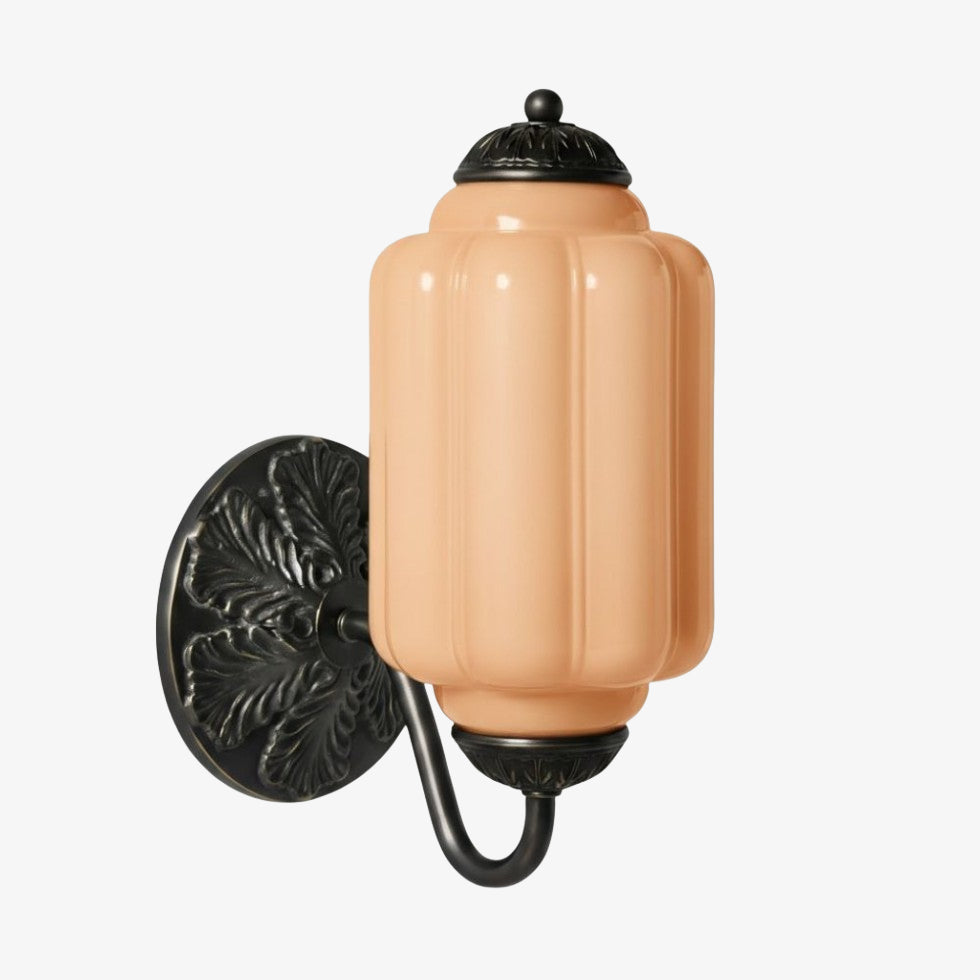 Eloise Vintage Scalloped Milk Glass Wall Sconce - Modern Accent Lighting for Bathroom and Bedroom