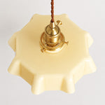 Load image into Gallery viewer, Pleated Glass Antique Brass Plug-In Swag Pendant