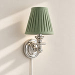 Bild in Gallery-Viewer laden, Rowan No-Wire Pleated Drum Shade Wall Sconce – Plug-In Fabric Wall Light