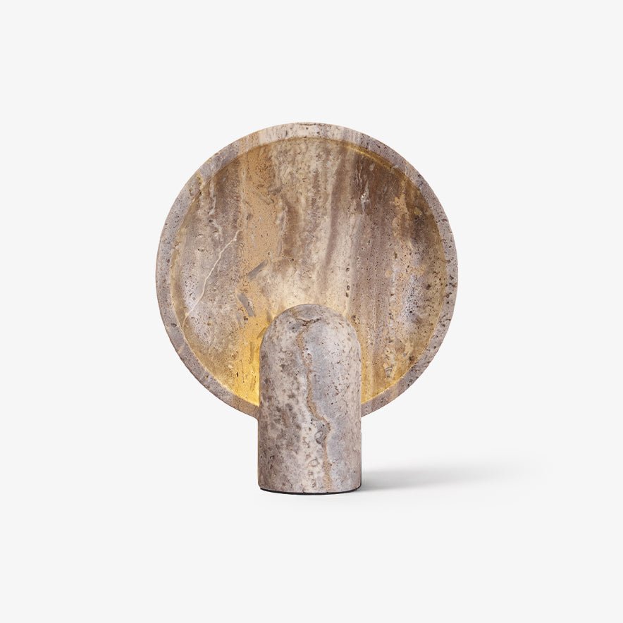 Wabi-sabi Style Eclipse Stone Travertine Table Lamp M03