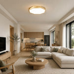Load image into Gallery viewer, Faceted Gold Geometric LED Flush Mount Ceiling Light