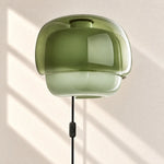Cargar imagen en el visor de la Galería, Clinco Flower-Shaped Resin Plug-In Wall Lamp with Glass Diffuser for Bedroom Vanity and Reading Nook