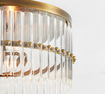 Cargar imagen en el visor de la Galería, Lámpara de techo Lumora Crystal, de cristal tallado y latón envejecido.
