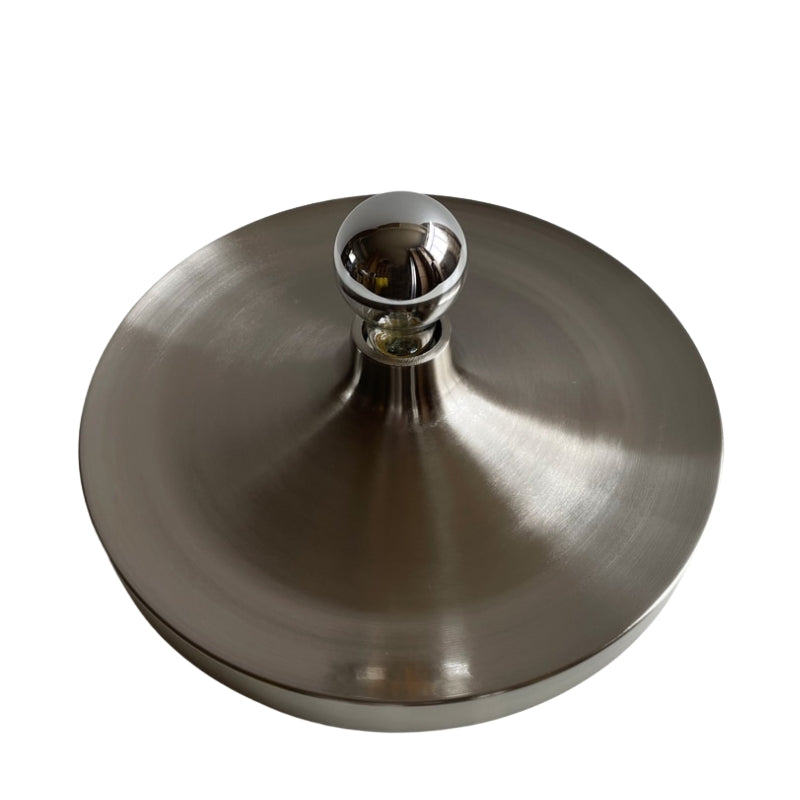Plafonnier contemporain Space Age Disc, finition chromée