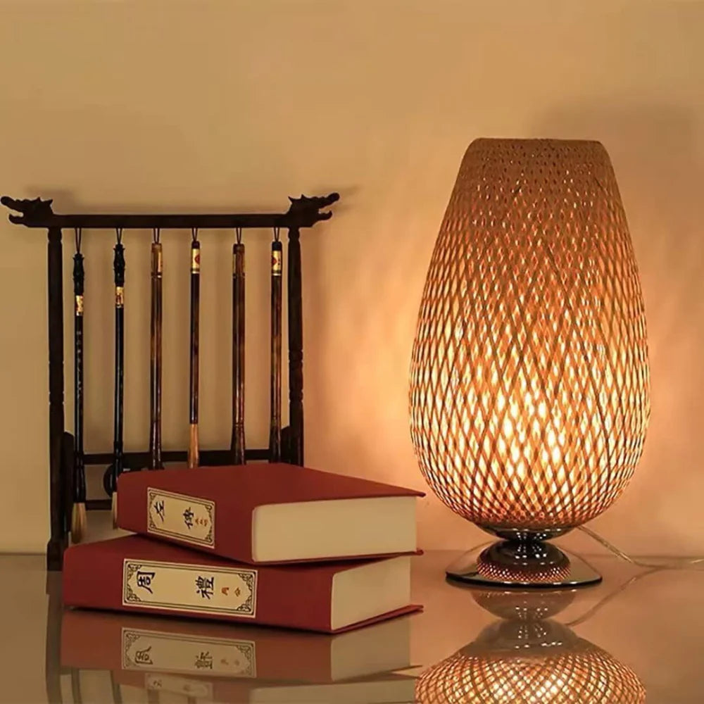 Handgefertigte Nachhaltige Bambus Tischlampe