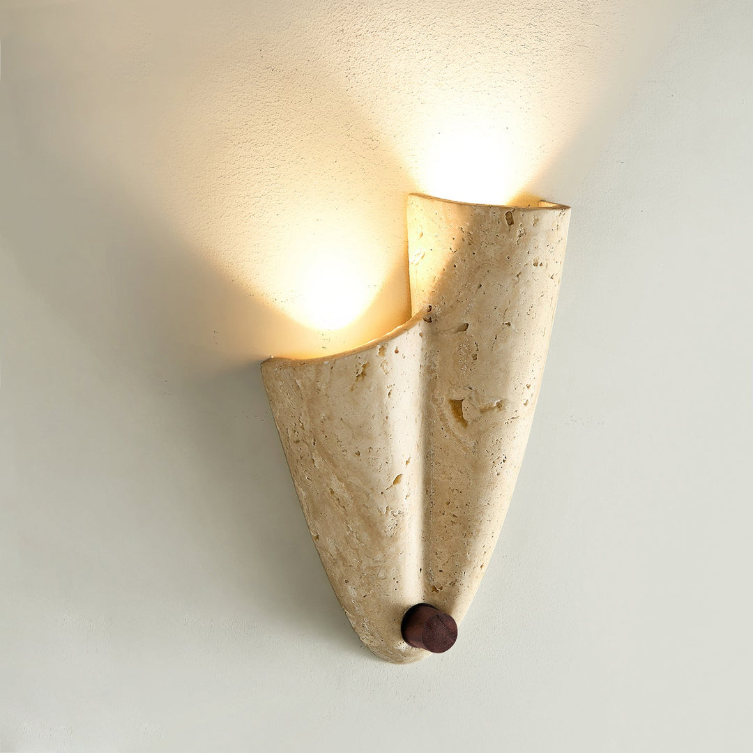 Travertin-Wandlampe – Minimalistische Stein-Wandleuchte Dekorative Beleuchtung für Wohnzimmer