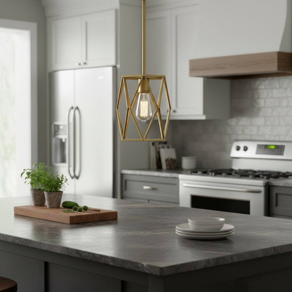 Auricyl Vintage Cage Pendant Light – Metal Cylinder Style Perfect for Dining Room