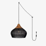 Bild in Gallery-Viewer laden, Woven Rattan Wood Plug-In Pendant Light