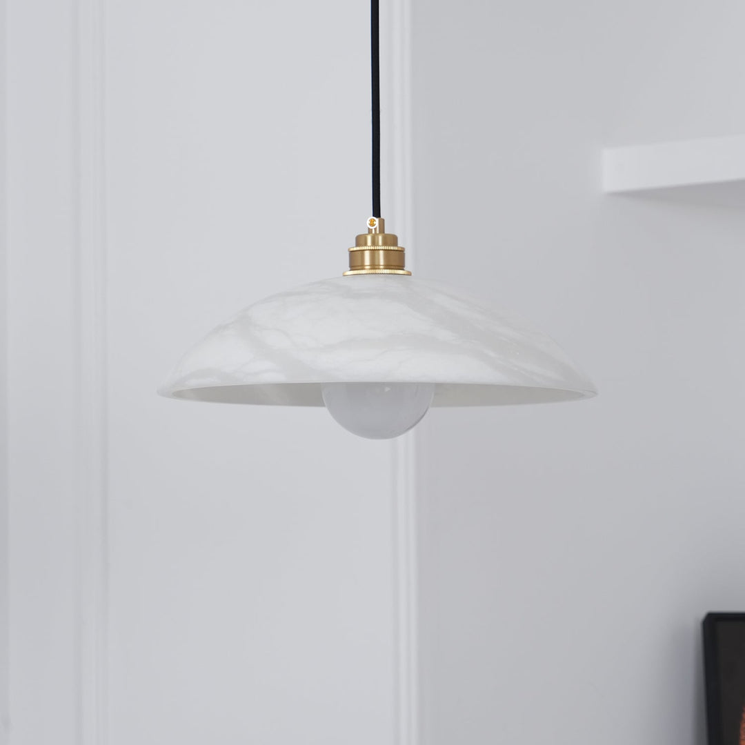 Natural Stone Plug-In Swag Pendant Light