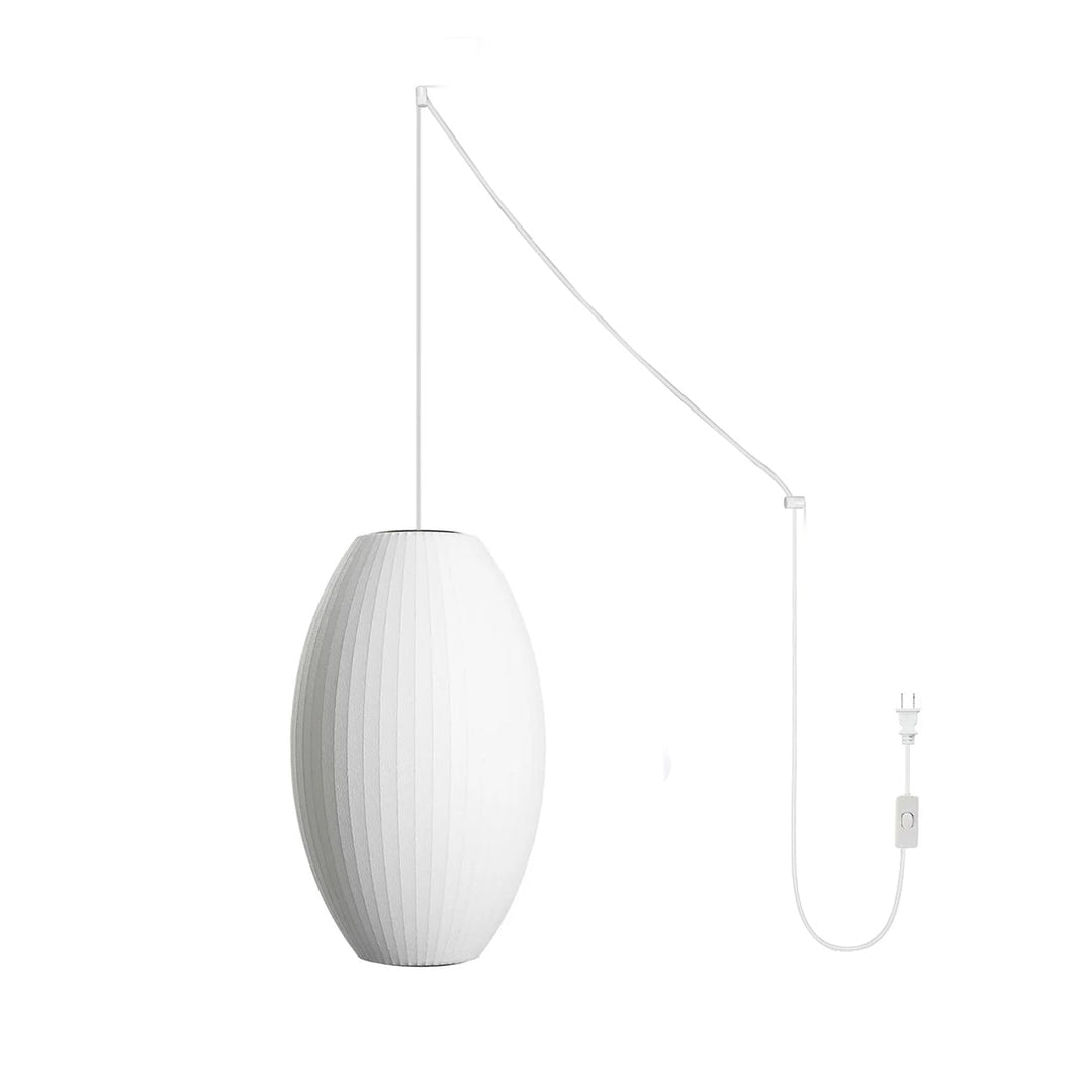 White Geometric Wire Swag Pendant Light