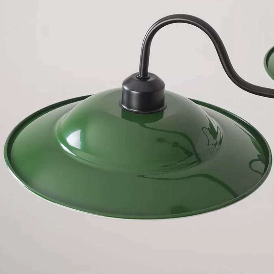 Green Enamel Industrial Chandelier