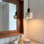 Load image into Gallery viewer, Wabi-sabi Style Water-polished Translucent Stone Retro Pendant Lamp