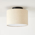 Load image into Gallery viewer, Jelvane Linen Drum Flush Mount - Modern Fabric Bedroom Ceiling Light
