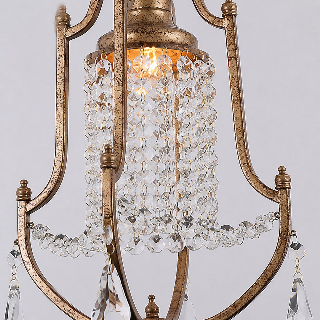 French Country Crystal Bell Pendant Light