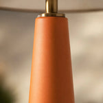 Load image into Gallery viewer, Liberty Fabric Floral Ceramic Table Lamp with Orange Handmade Base