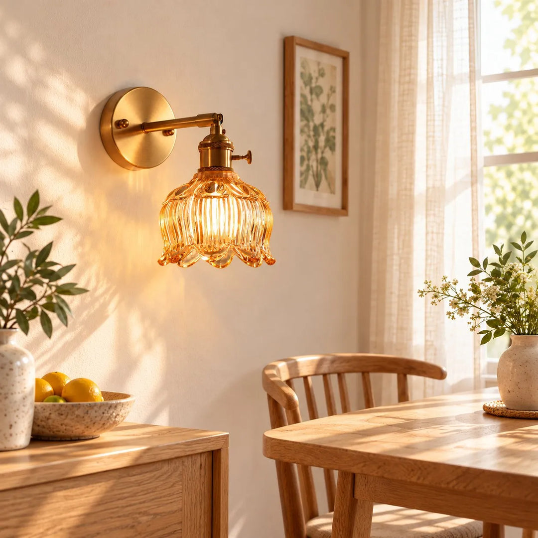 Ribbed Glass Wall Sconce
