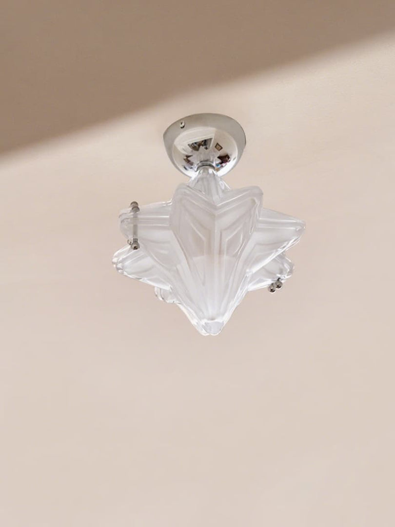 Plafonnier Art Déco Étoile – Luminaire en verre dépoli pour couloir et entrée – Astris Ceres 